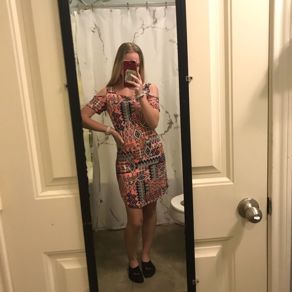 Rue 21 cut off shoulder dress.